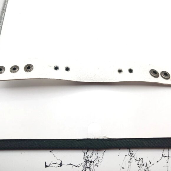 Tribal White Vegan Leather Bracelet-New 8 Inches Unisex New - Picture 4 of 8